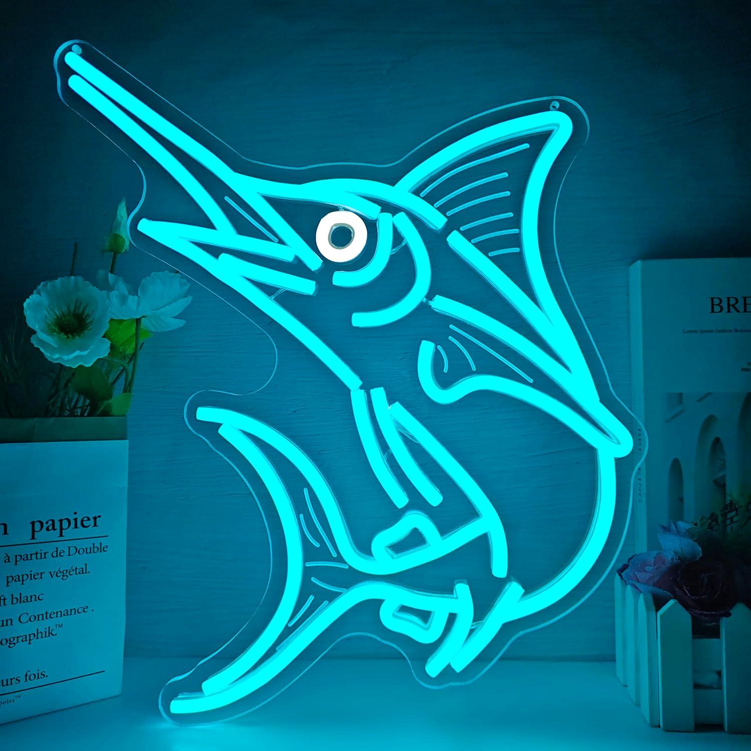 Home Bar And Restaurant - Marlin Fish Neon Sign Deep Sea