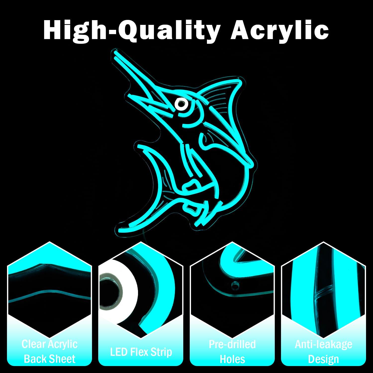 Marlin Fish Neon Sign Deep Sea - Home Bar And Restaurant ulasan dan harga