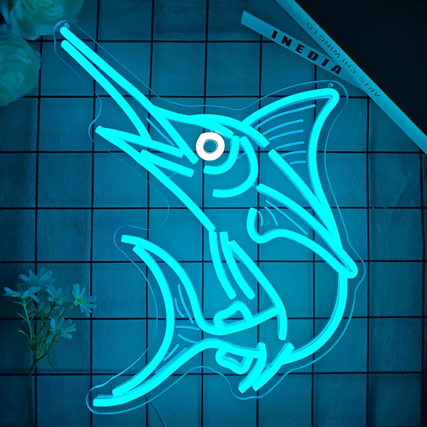 Marlin Fish Neon Sign Deep Sea - Home Bar And Restaurant ulasan dan harga