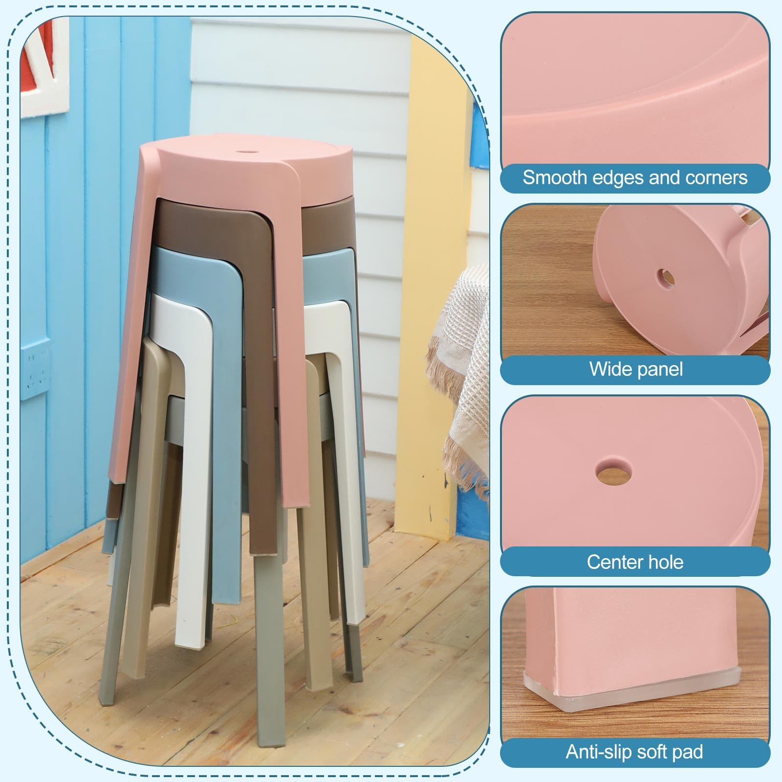 1/6 Pack Plastic Stackable Sto - Home Bar Seating ulasan dan harga