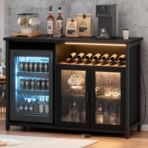 Wine Bar Cabinet with Mini Fri - Home Bar Setup ulasan dan harga