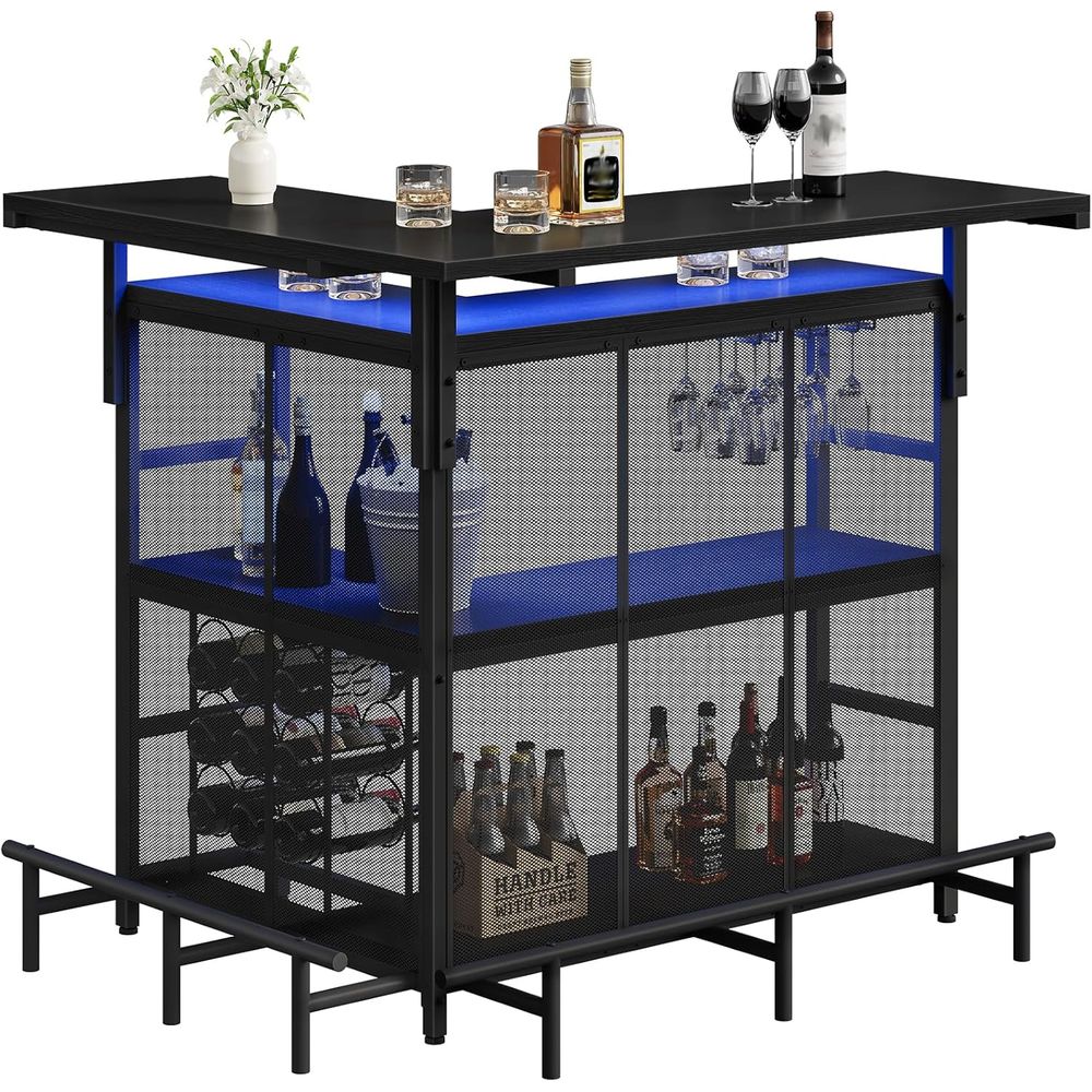 Home Bar Unit, L-Shaped Bar Ta - Home Bar Shelves ulasan dan harga