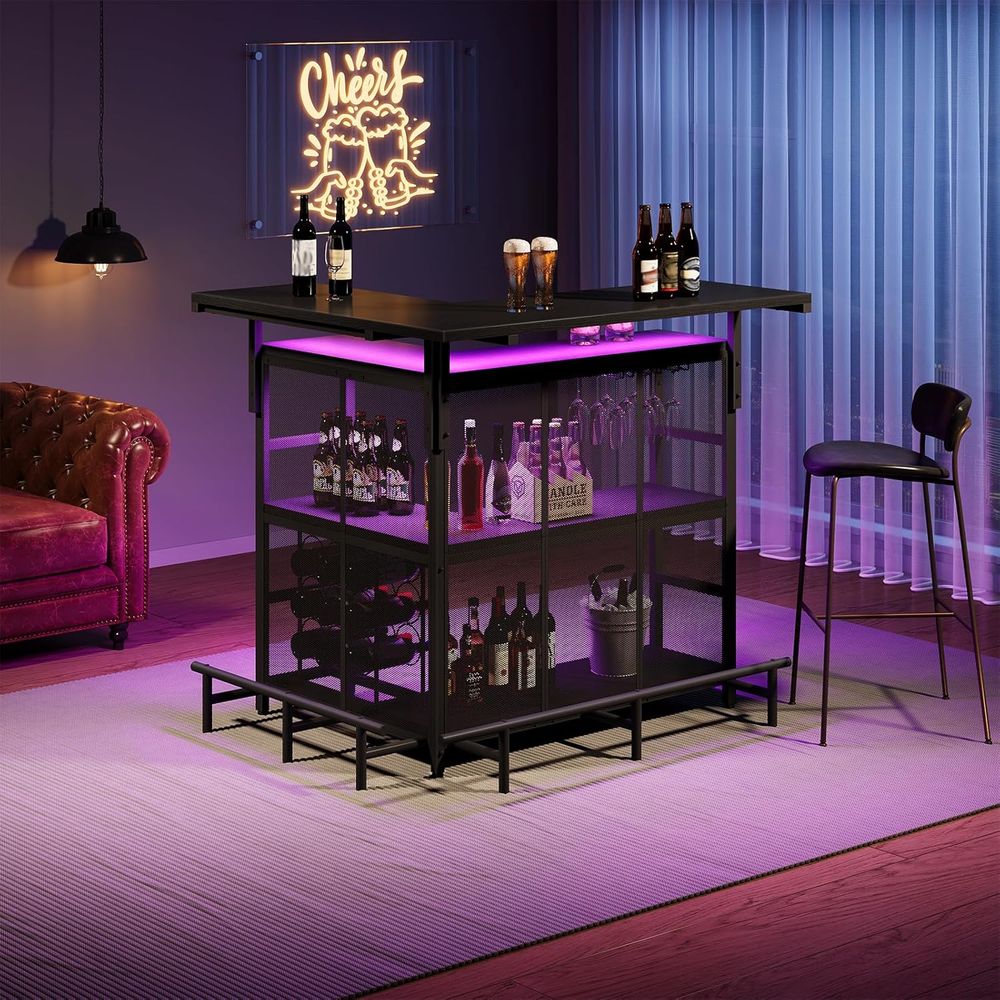 Home Bar Unit, L-Shaped Bar Ta - Home Bar Shelves ulasan dan harga