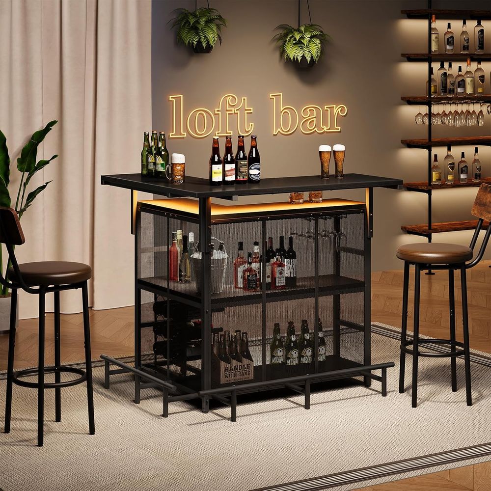 Home Bar Unit, L-Shaped Bar Ta - Home Bar Shelves ulasan dan harga